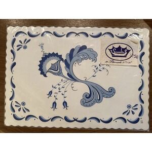 SCANDIA 16 PAPER PLACE MATS Scandinavian Blue White Vintage NIP Sealed